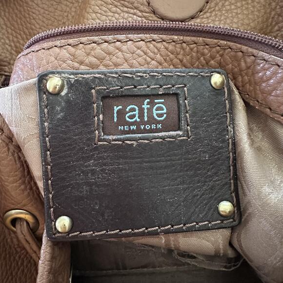RAFE NEW YORK Tote Bag Womens Large Brown Leather Drawstring Tassel Boho Purse - Picture 12 of 13